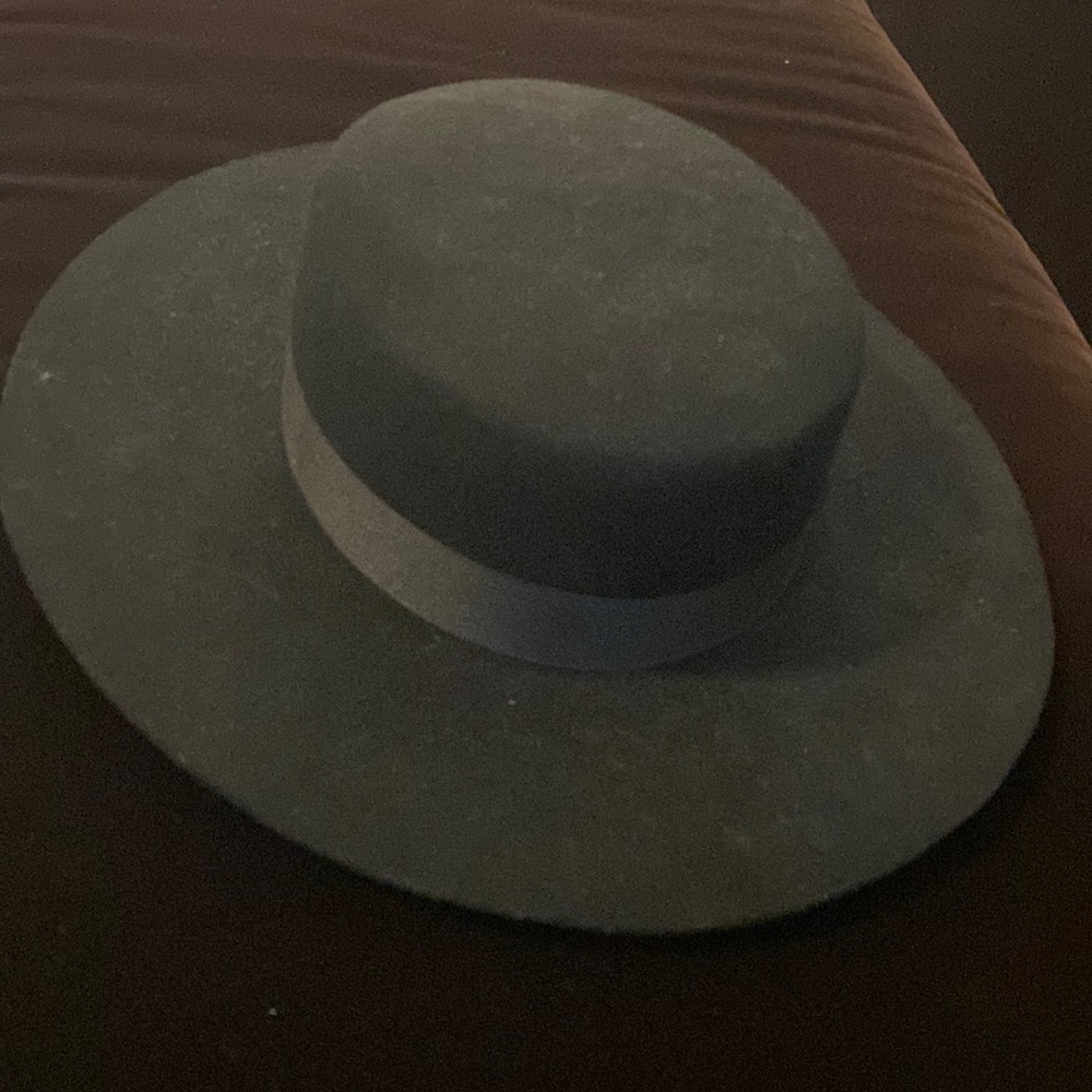 Black Wool hard brim hat